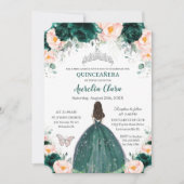 シルバーキンセニエラエメラルド赤面フローラプリンセス 招待状 (正面)