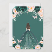 シルバーキンセニエラエメラルド赤面フローラプリンセス 招待状 (裏面)