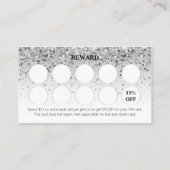 シルバーギルターロイヤリティカード爪、 ネイルサロン ロイヤリティカード (裏面)