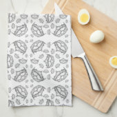 シルバークイーン・オブ・ハート・クラウンティアラ・キッチンタオル キッチンタオル (四つ折り)