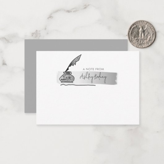 シルバークフェイクルのペンスクリプトのスケッチ ノートカード (正面/裏面インサイチュ)