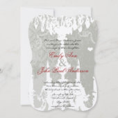 シルバークラウド上の白い結婚シャンデリア 招待状 (正面)