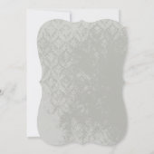 シルバークラウド上の白い結婚シャンデリア 招待状 (裏面)