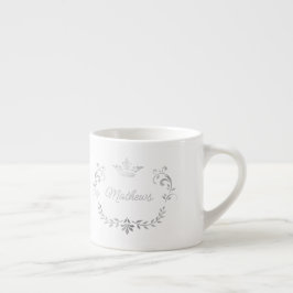 シルバークラウンクレストパーソナライズされた エスプレッソカップ