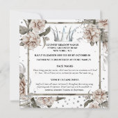 シルバークラウンシャビーシックフローラグリッターグラム 招待状 (裏面)