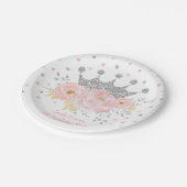 シルバークラウン赤面ピンクフローラ王室のプリンセス ペーパープレート (アングル)