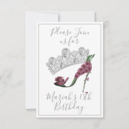 シルバークラウン、フローラフェアリーハイヒールシュー 招待状