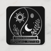 シルバークリスタルボールサイキック中ムーンサン スクエア名刺 (正面)