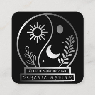 シルバークリスタルボールサイキック中ムーンサン スクエア名刺