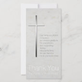 シルバークリスチャンクロス悔やみや弔慰ありがとう サンキューカード (正面)