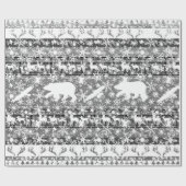 シルバークリスマスとスノーラッピング紙 ラッピングペーパー (フラット)