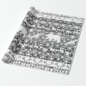 シルバークリスマスとスノーラッピング紙 ラッピングペーパー (アンロールド)