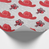 シルバークリスマスにカウボーイハットとキャンディカン ラッピングペーパー (角)