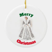 シルバークリスマスエンジェルオーナメント セラミックオーナメント (裏面)