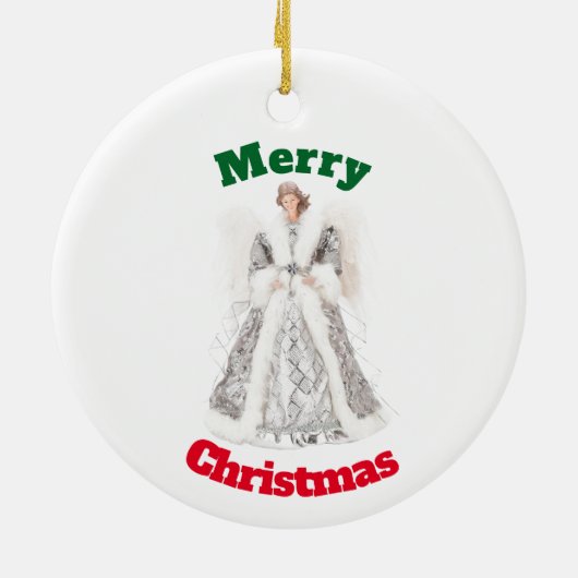 シルバークリスマスエンジェルオーナメント セラミックオーナメント (裏面)