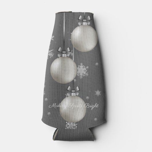 シルバークリスマスオーナメントボトルクール ボトルクーラー (正面)