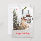 シルバークリスマスカードのクリスマスパターン写真 (正面)