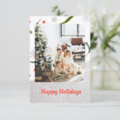 シルバークリスマスカードのクリスマスパターン写真 (スタンド正面)