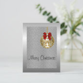 シルバークリスマスゴールデンバウブル シーズンポストカード (スタンド正面)