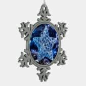 シルバークリスマススターオブベツレヘムオーナメント スノーフレークピューターオーナメント (左)