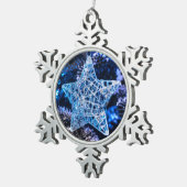 シルバークリスマススターオブベツレヘムオーナメント スノーフレークピューターオーナメント (右)