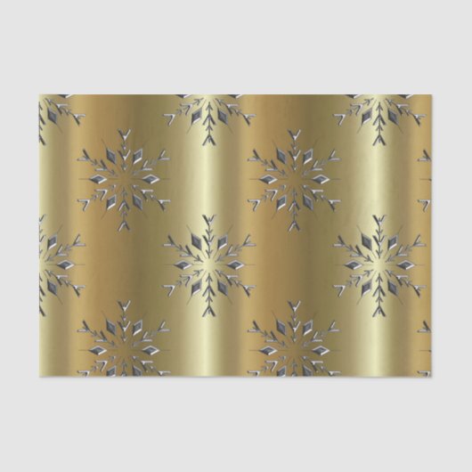 シルバークリスマススターズオン金ゴールド 薄葉紙 (正面)