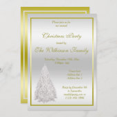 シルバークリスマスツリークリスマスパーティー 招待状 (正面/裏面)