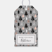 シルバークリスマスツリーパターン ギフトタグ (正面)