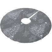 シルバークリスマスツリーモダンデザイン ブラッシュドポリエステルツリースカート (アングル)