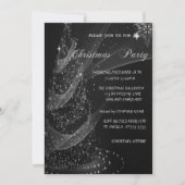 シルバークリスマスツリー企業の、クリスマスパーティー 招待状 (正面)