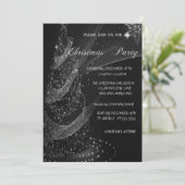 シルバークリスマスツリー企業の、クリスマスパーティー 招待状 (スタンド正面)