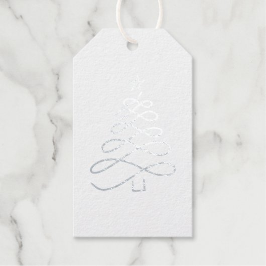 シルバークリスマスツリー ギフトタグ (正面)