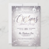 シルバークリスマスバウブルクリスマスディナーパーティー 招待状 (正面)
