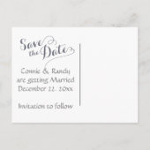 シルバークリスマスフォトウェディングデートを保存 案内ポストカード (裏面)