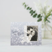 シルバークリスマスフォトウェディングデートを保存 案内ポストカード (スタンド正面)