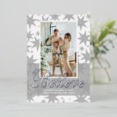 シルバークリスマスフォト信じフォイルホリデーカード 箔シーズンカード (立ち正面)