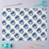 シルバークリスマスベルとブルーボウ 薄葉紙 (クラフト)