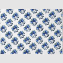 シルバークリスマスベルとブルーボウ 薄葉紙