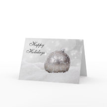 シルバークリスマスボールオーナメントグリーティングカード