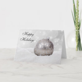 シルバークリスマスボールオーナメントグリーティングカード シーズンカード
