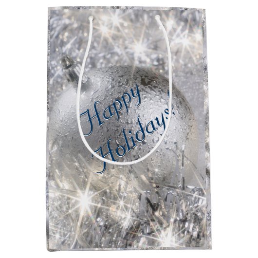 シルバークリスマスミディアム抱き枕 ミディアムペーパーバッグ (正面)