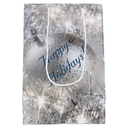 シルバークリスマスミディアム抱き枕 ミディアムペーパーバッグ (裏面)