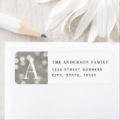 シルバークリスマスライツホリデイ差出人住所 ラベル (インサイチュ)