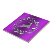 シルバークリスマスリース、トナカイ紫クリスマス タイル (側面)