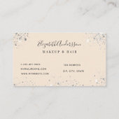 シルバークリームグリッターのダストメイクアップヘア美しい 名刺 (裏面)