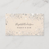 シルバークリームグリッターのダストメイクアップヘア美しい 名刺 (正面)