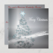 シルバークリ企業のスマスディナーパーティの招待状 招待状 (正面/裏面)