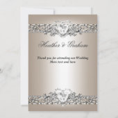 シルバークリ結婚ームダイヤモンドハート サンキューカード (裏面)