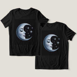シルバークレセントムーンブラック トライブレンドTシャツ
