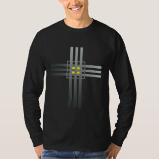 シルバークロスと金ゴールドウィンドウ Tシャツ